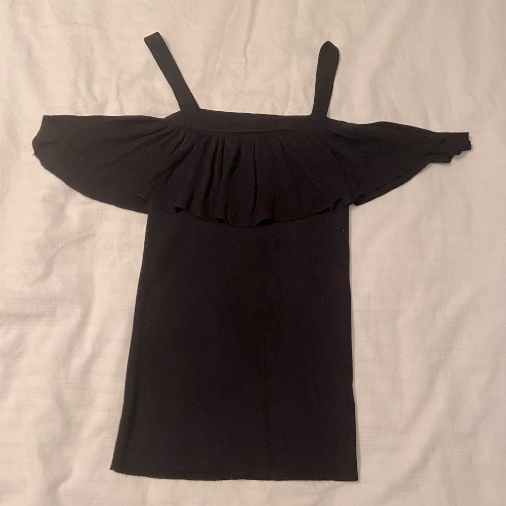 Black, off-the-shoulder top.